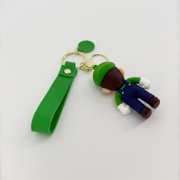 Luigi Super Mario Keychain Figure with Green Strap Clip Key Ring Gift Accessory - Picture 6 of 7